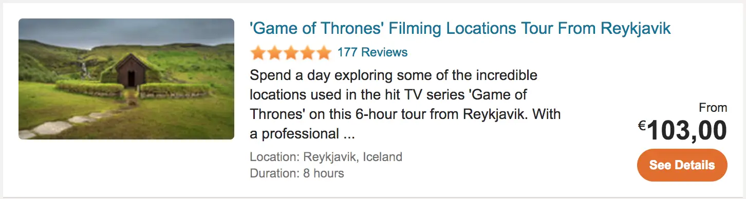 game of thrones tour iceland