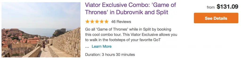 Game of Thrones Croatia Combo - Dubrovnik and Split